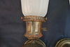 elegant pair of 1920's silver plated sconces