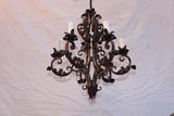 Elegant 1920's French hands made wrought iron chandelier