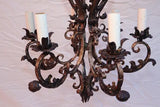Elegant 1920's French hands made wrought iron chandelier
