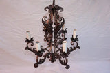 Elegant 1920's French hands made wrought iron chandelier