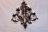 Elegant 1920's French hands made wrought iron chandelier