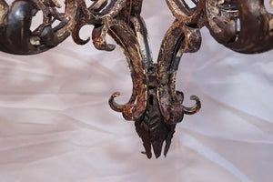 Elegant 1920's French hands made wrought iron chandelier