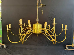 Very rare Large 1950's brass chandelier