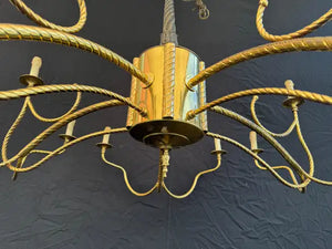 Very rare Large 1950's brass chandelier
