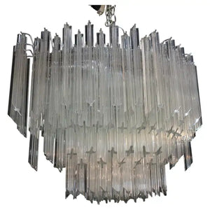 Large 1970's crystal Italian light design by Venini