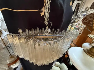 Large 1970's crystal Italian light design by Venini