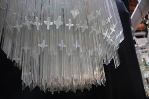 Large 1970's crystal Italian light design by Venini