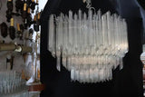 Large 1970's crystal Italian light design by Venini