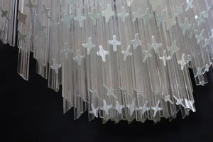 Large 1970's crystal Italian light design by Venini