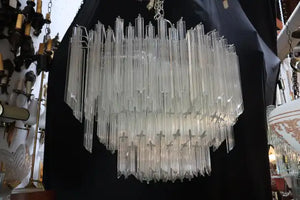 Large 1970's crystal Italian light design by Venini