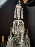 Beautiful and rare 1900' s large crystals chandelier