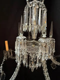 Beautiful and rare 1900' s large crystals chandelier