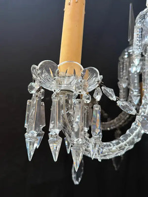 Beautiful and rare 1900' s large crystals chandelier