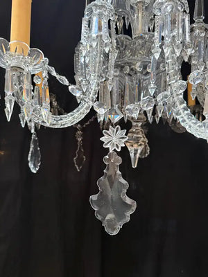 Beautiful and rare 1900' s large crystals chandelier