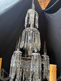 Beautiful and rare 1900' s large crystals chandelier
