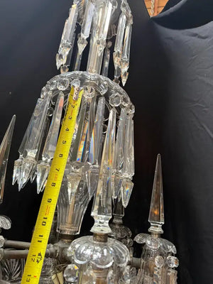 Beautiful and rare 1900' s large crystals chandelier