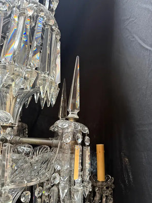 Beautiful and rare 1900' s large crystals chandelier