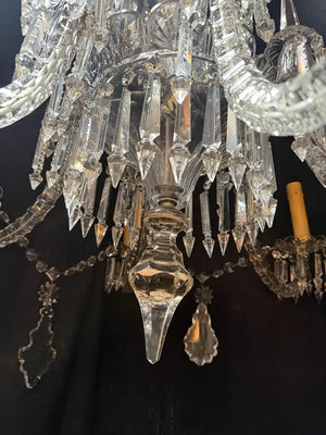 Beautiful and rare 1900' s large crystals chandelier