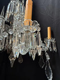 Beautiful and rare 1900' s large crystals chandelier