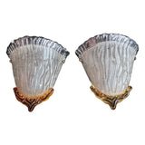 Elegant small pair of 1970's Murano sconces, attributed to Mazzega