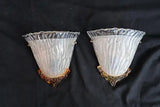 Elegant small pair of 1970's Murano sconces, attributed to Mazzega