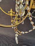 Elegant brass and crystal chandelier