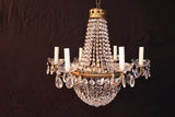 Elegant 1940's French style crystals/brass chandelier