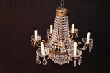 Elegant 1940's French style crystals/brass chandelier