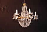 Elegant 1940's French style crystals/brass chandelier