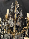 Beautiful large French bronze and Crystals chandelier