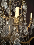 Beautiful large French bronze and Crystals chandelier