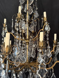 Beautiful large French bronze and Crystals chandelier