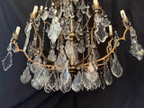 Beautiful large French bronze and Crystals chandelier