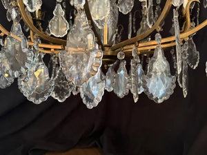 Beautiful large French bronze and Crystals chandelier