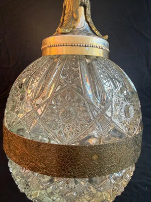 A beautiful 1940's cut crystal ball light
