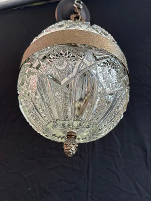 A beautiful 1940's cut crystal ball light