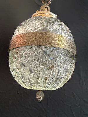A beautiful 1940's cut crystal ball light