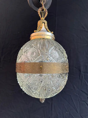 A beautiful 1940's cut crystal ball light