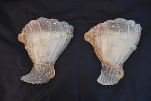 Elegant pair of 1970's Murano sconces