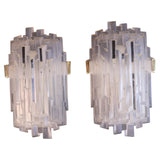 Beautiful and rare pair of 1970's skyscraper sconces