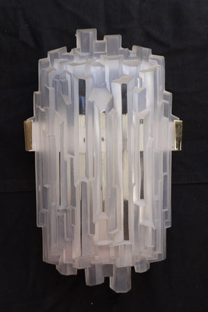 Beautiful and rare pair of 1970's skyscraper sconces