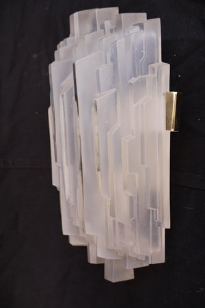 Beautiful and rare pair of 1970's skyscraper sconces