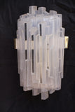 Beautiful and rare pair of 1970's skyscraper sconces