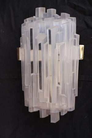 Beautiful and rare pair of 1970's skyscraper sconces