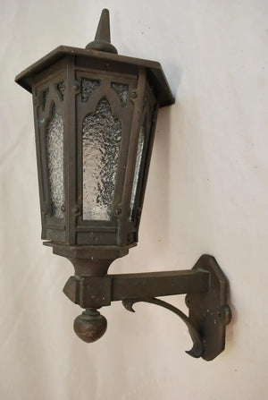 Single 1920's cast iron outdoor sconce