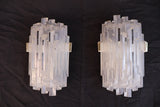 Beautiful and rare pair of 1970's skyscraper sconces
