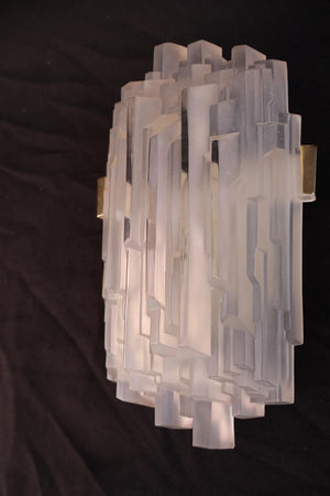 Beautiful and rare pair of 1970's skyscraper sconces