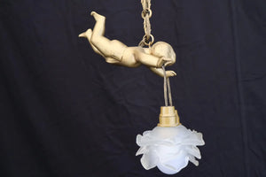 Beautiful 1940's French cupid light