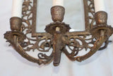 Beautiful Large pair of French late 19 th Century/mirror bronze sconces
