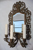 Beautiful Large pair of French late 19 th Century/mirror bronze sconces